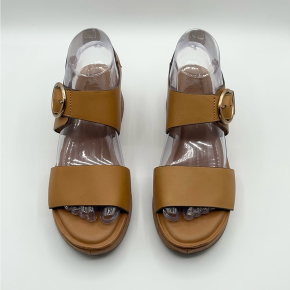 Sofft Tan Leather Wedge Platform Faedra Sandals Women’s Size 7